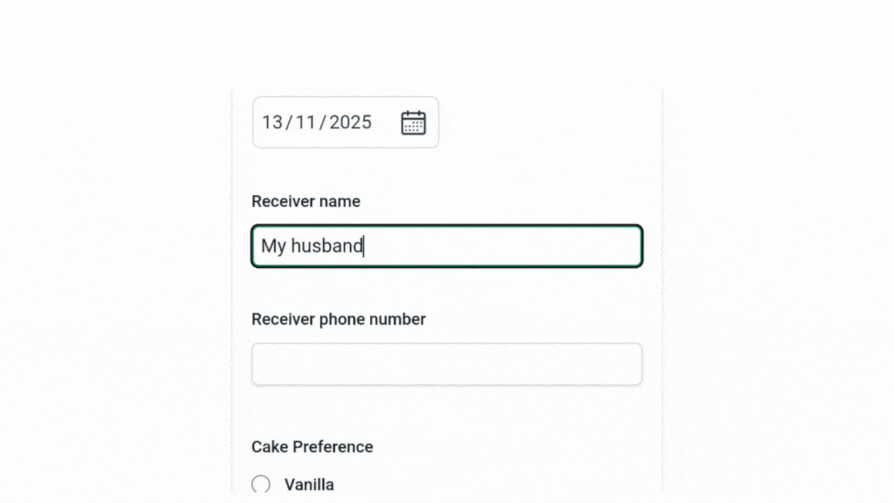 Customer fills a friendly form that redirects them to WhatsApp